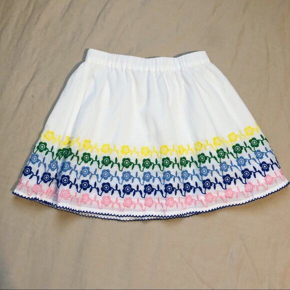 NWT J. Crew Factory Size 4-5 XS White Embroidered Hem Skirt - Picture 1 of 6